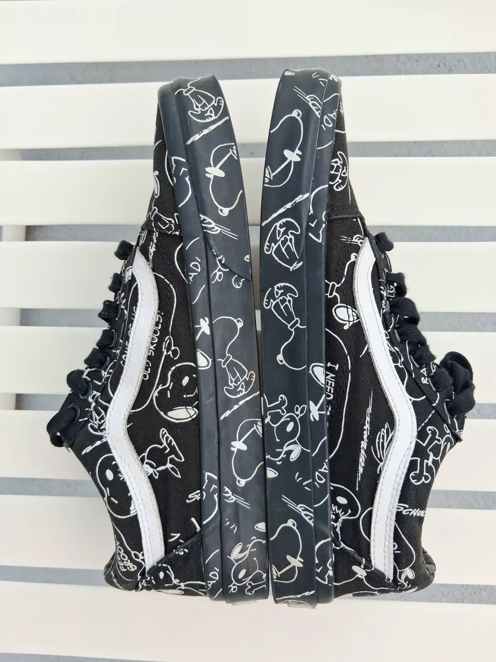 Vans X Peanuts Snoopy Old Skool SK8 White Graphic Lace-Up Unisex Sneakers M8W9.5